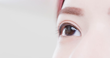 close up of woman eyes
