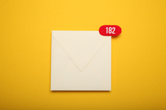 Email message concept, business chat communication. Flat envelope. App.