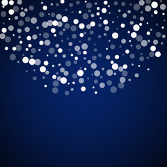 White dots Christmas background. Subtle flying sno