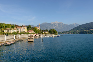 Fototapeta na wymiar Como lake landscape, Tremezzo, Italy