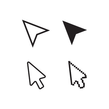 Mouse cursors. Computer finger pointers vector. Mouse pointer finger flat