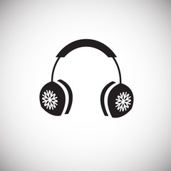 Warm ear pads on white background icon