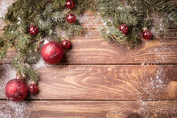 Christmas background on boards