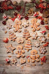 Christmas background on  boards