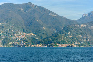 Varenna and Perledo villages on Como lake, Italy