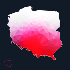 Poland lowpoly map vector illustration