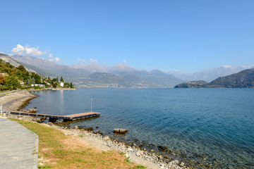 shore and Como lake landscape, Cremia, Italy