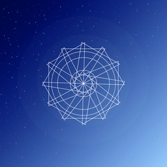 Geometric logo design. Night sky vector