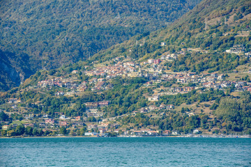 Fototapeta na wymiar Vercana village on Como lake, Italy