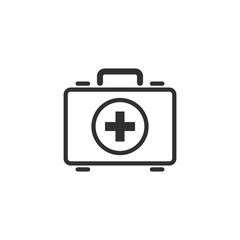 Medical box icon isolated on white background. Vector illustration.