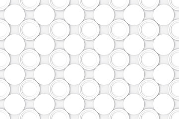 3d rendering. seamless modern white circle pattern texture wall background.