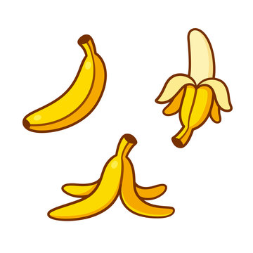Cartoon bananas illustration set