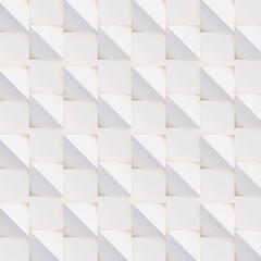 Seamless 3D pattern made of white and beige geometric shapes, creative background or wallpaper surface made of light and shadow. Futuristic decorative abstract texture design, simple graphic elements