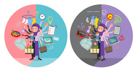 flat type Arab women_mulch task switch