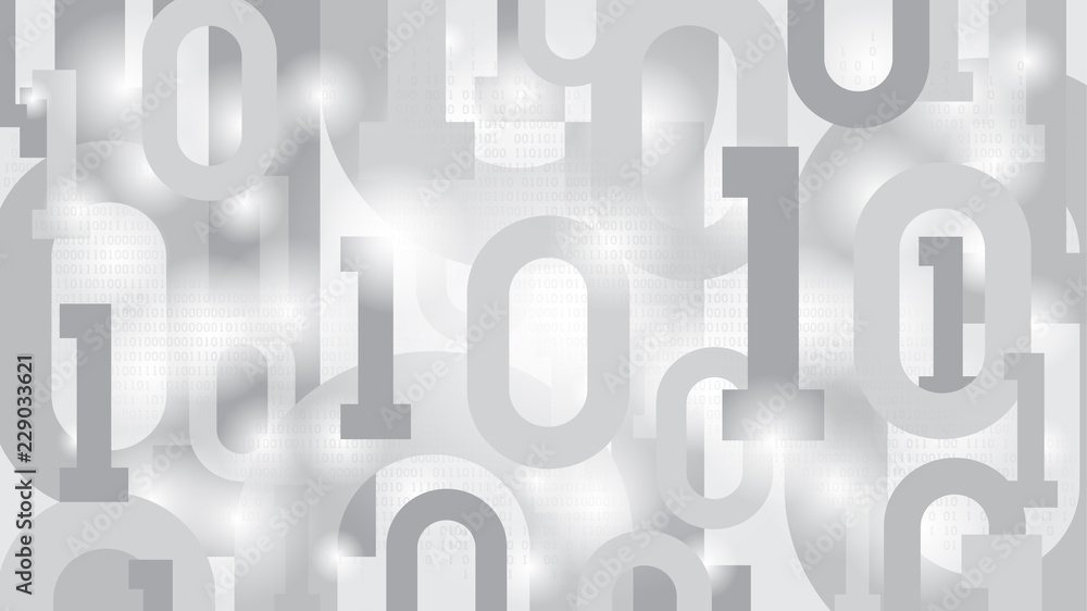 Aufkleber Background with binary code, digital code in abstract futuristic matrix cyberspace, cloud of big data neural network