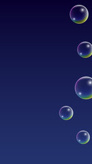 ubble with Hologram Reflection. Set of Realistic Water or Soap Bubbles for Your Design.