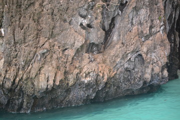 Steep cliffs above the sea. Monkey's habitat