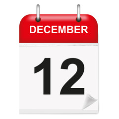 Fototapeta premium Daily calendar december 12