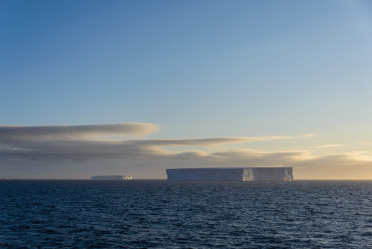 Antarctic seascape with iceberg