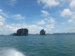 The rocky islands of Thailand. Cloudy weather. Photos without processing