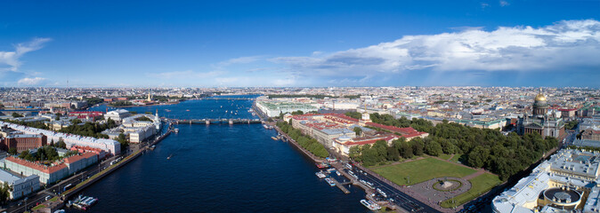 Aerial panorama of St. Petersburg center