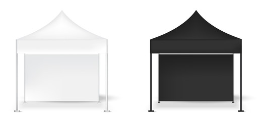 3D Mock up Realistic Tent Display Wall POP Booth for Sale Marketing Promotion Exhibition Background Illustration © Pilawan