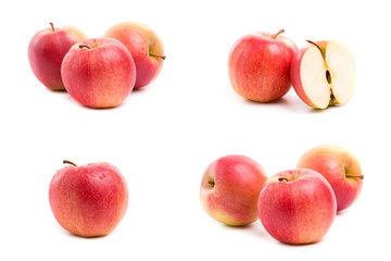A set of red and yellow apples