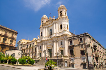 Naklejka na ściany i meble St. Francis of Assisi Immaculate church, Catania, Sicily, Italy
