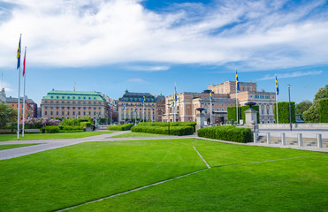 Fototapeta premium Riksplan on Sodermalm island, Royal Swedish Opera, Stockholm, Sweden