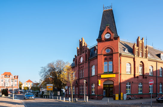 Rathausplatz in Bergen, Rügen, Ostsee