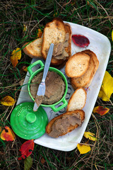 Pumpkin chiken liver pate.outdoor photo