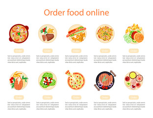 Web banner design template for order food 