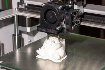 Electronic three dimensional plastic printer during work , 3D printer.