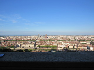 Fototapeta na wymiar Ville de Lyon, vue panoramique depuis la colline de Fourvière.