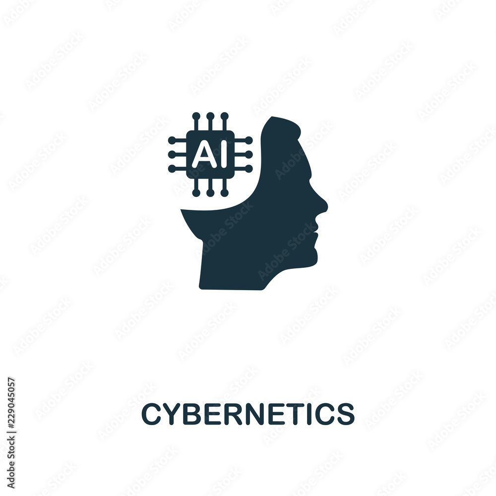 Poster cybernetics icon. premium style design from artificial intelligence icon collection. ui and ux. pixe