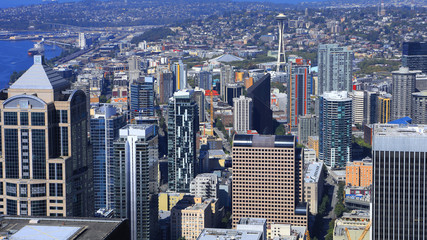 Aerial of Seattle, Washington city core
