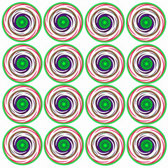 Bubbles of different colors symmetrically arranged