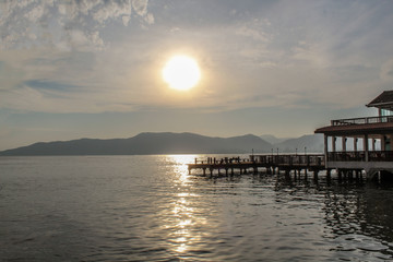 Obraz premium sunset on a pier