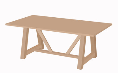 wooden table isolated on white background