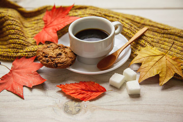 Fototapeta na wymiar Café con galletas y azúcar 