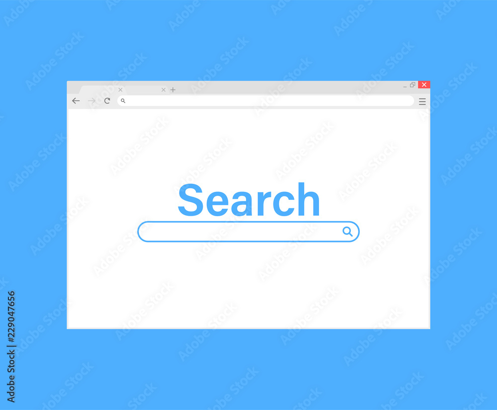 Poster browser window.web browser in flat style. window concept internet browser. mockup screen design. vec