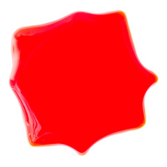 red spot isolated on white background, abstract background