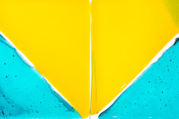 colored absractical background based on aquamarine and yellow triangles