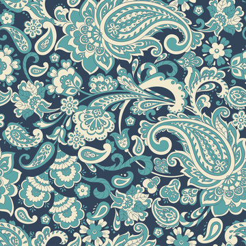 Seamless Paisley pattern. Floral vector illustration