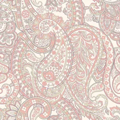 Foto op Plexiglas Paisley Paisley naadloos bloemenpatroon. damast vector achtergrond