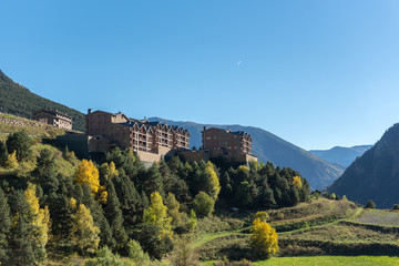 Fototapeta na wymiar Cityscape in Autumn in Prats, Canillo, Andorra.