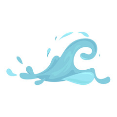 Water splashes collection blue waves wavy symbols