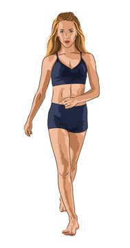 A vector sketch of a fitness girl.