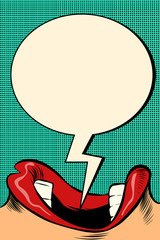 Pop art style. Female mouth