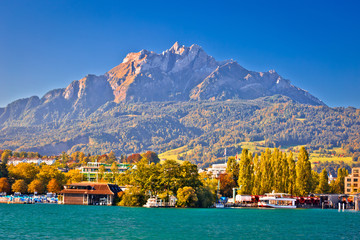 Pilatus mountain view from Lake Lucerne - obrazy, fototapety, plakaty